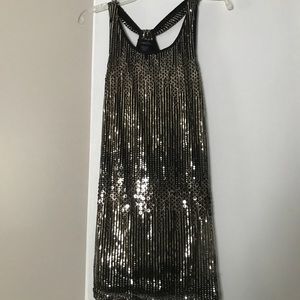 Black and Gold Sequin Dress